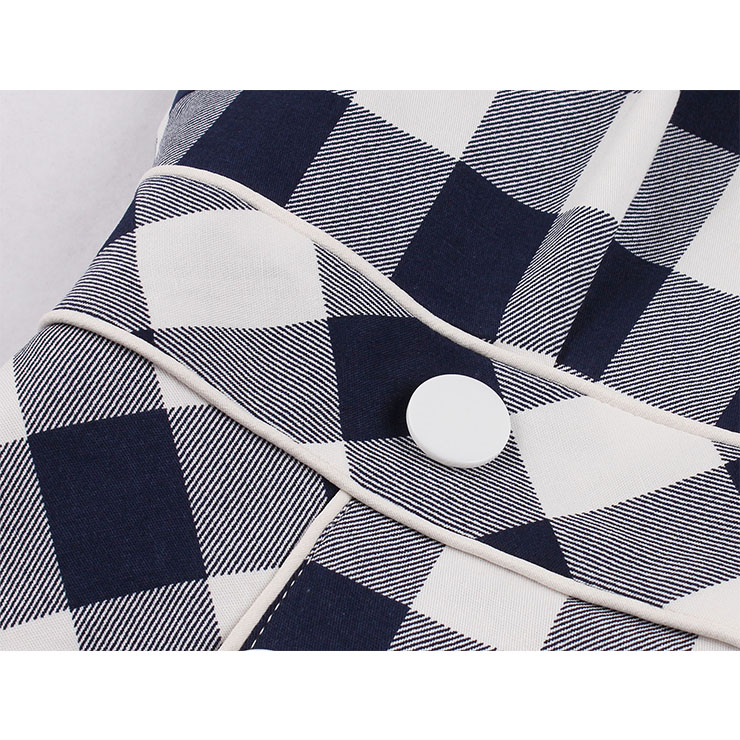 Vintage Grid Dress, Fashion Checkered High Waist A-line Swing Dress, Retro Plaid Dresses for Women 1960, Vintage Dresses 1950