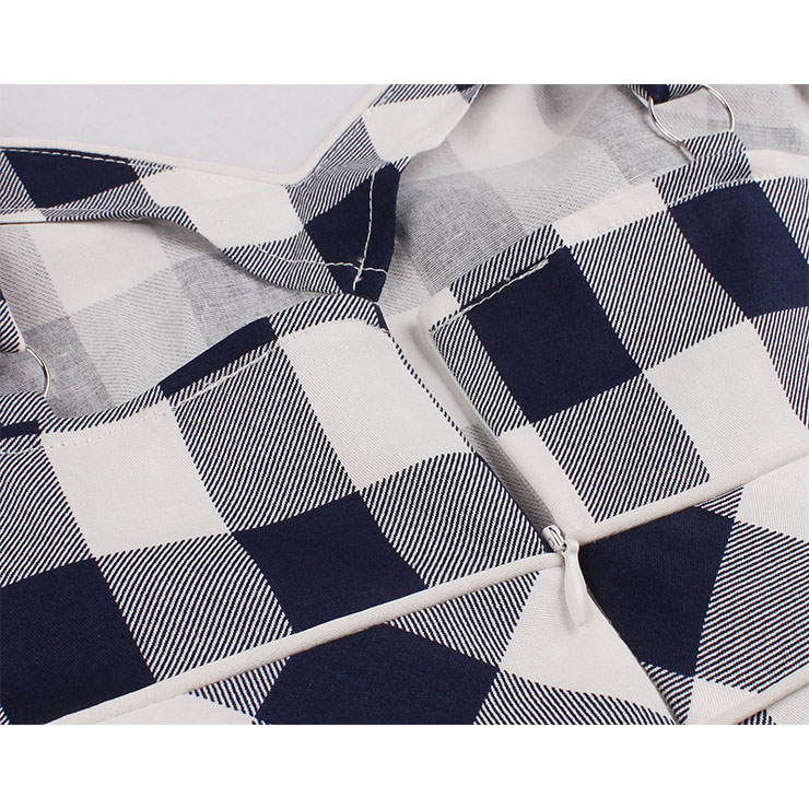 Vintage Grid Dress, Fashion Checkered High Waist A-line Swing Dress, Retro Plaid Dresses for Women 1960, Vintage Dresses 1950