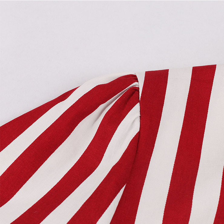 Vintage Vertical Stripes Dress, Fashion Vertical Stripes High Waist A-line Swing Dress, Retro Vertical Stripes Dresses for Women 1960, Vintage Dresses 1950