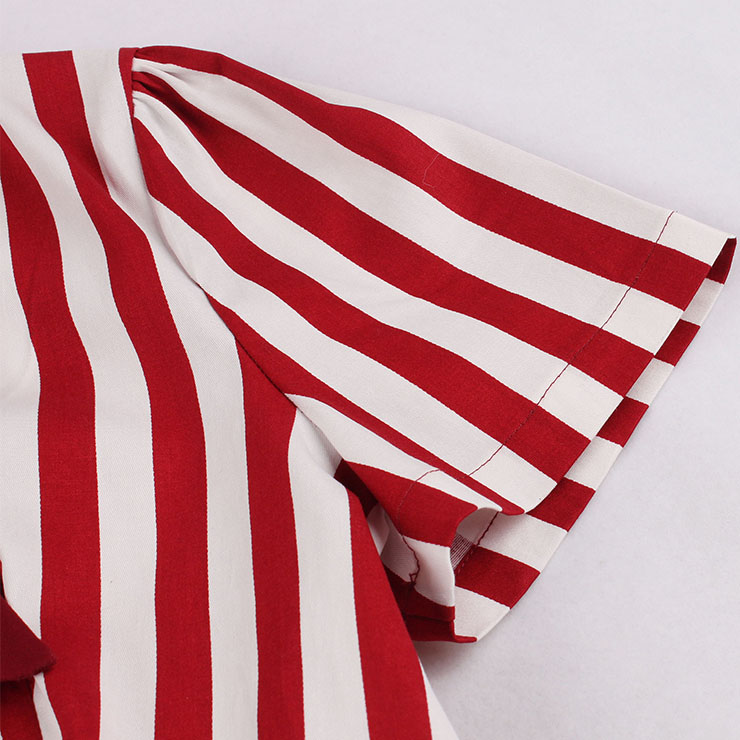 Vintage Vertical Stripes Dress, Fashion Vertical Stripes High Waist A-line Swing Dress, Retro Vertical Stripes Dresses for Women 1960, Vintage Dresses 1950