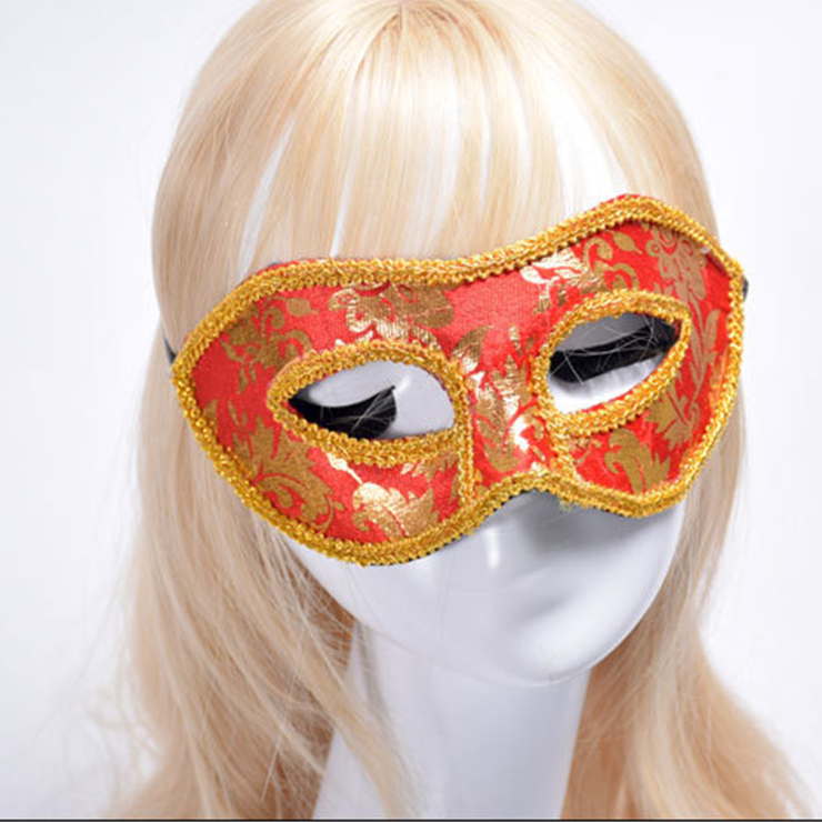 Vintage Noble Golden Floral Hot Stamping Cosplay Masquerade Party Eye Mask MS20001