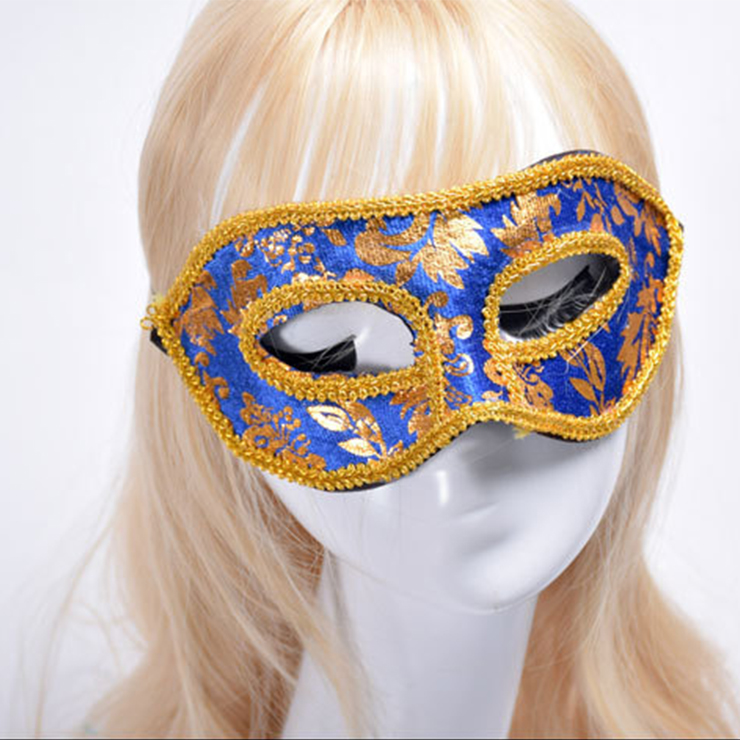 Victorian Gothic Noble Golden Floral Hot Stamping Cosplay Masquerade Party Eye Mask MS20003