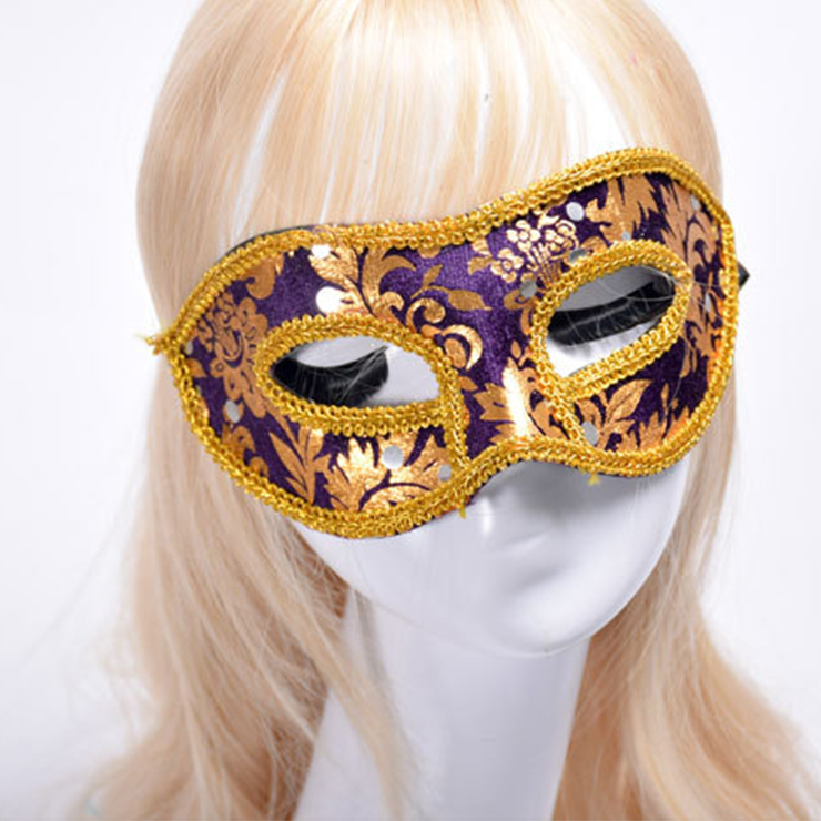 Victorian Gothic Noble Floral Hot Stamping Cosplay Masquerade Party Eye Mask MS20005