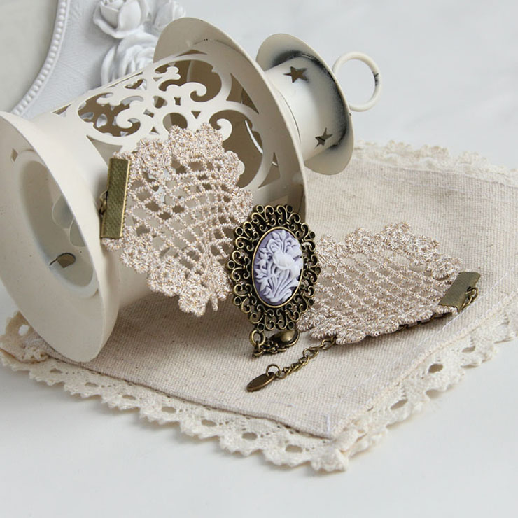 Vintage Style Bracelet, Cheap Wristband, Victorian Bracelet, Gothic Bracelet for Women, Vintage Lace Wristband, #J17804