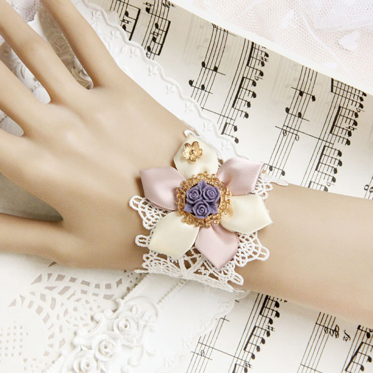 Vintage Bracelet, Gothic Bracelet, Cheap Wristband, Vintage White Lace Bracelet, Victorian Bracelet, Retro Floral Bracelet, #J17852