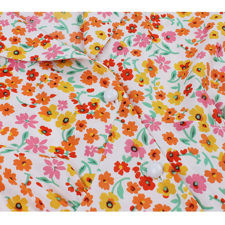 Retro Floral Print Dresses for Women 1960, Vintage 1950