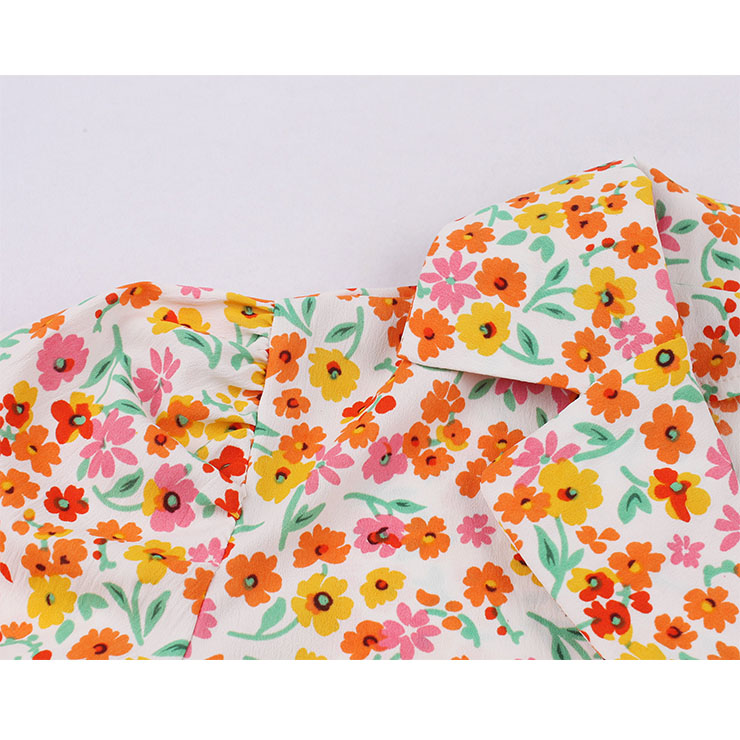 Retro Floral Print Dresses for Women 1960, Vintage 1950