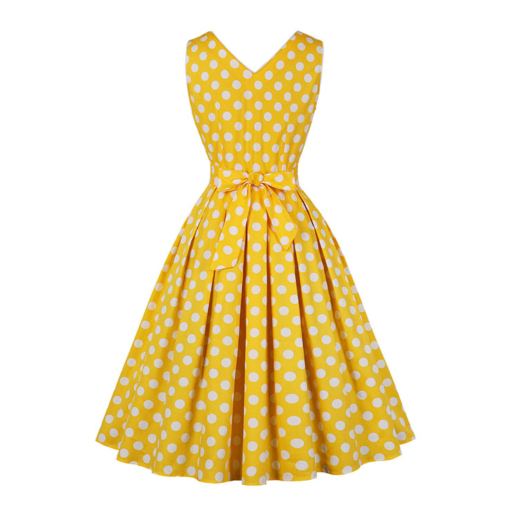 Retro Polka Dots Midi Dress, Fashion A-line Swing Dress, Retro Dresses for Women 1960, Vintage Dresses 1950
