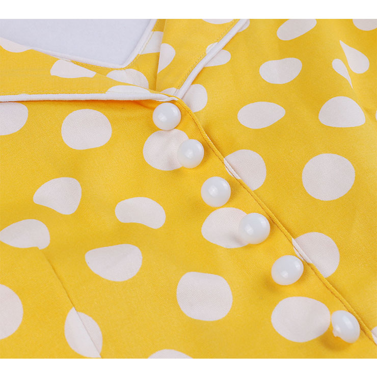 Retro Polka Dots Midi Dress, Fashion A-line Swing Dress, Retro Dresses for Women 1960, Vintage Dresses 1950
