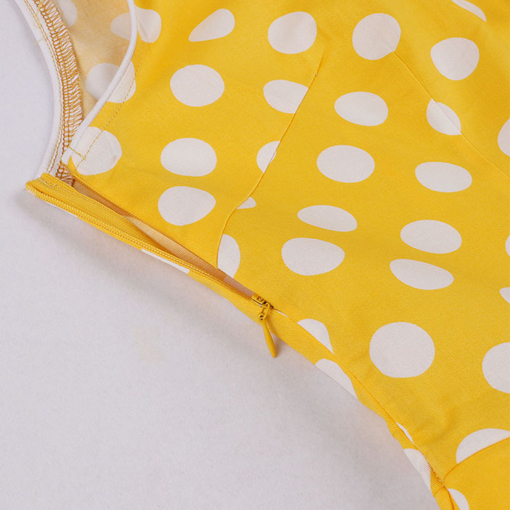 Retro Polka Dots Midi Dress, Fashion A-line Swing Dress, Retro Dresses for Women 1960, Vintage Dresses 1950