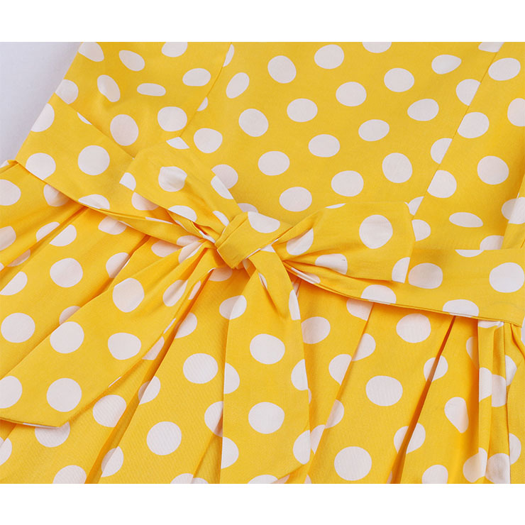 Retro Polka Dots Midi Dress, Fashion A-line Swing Dress, Retro Dresses for Women 1960, Vintage Dresses 1950