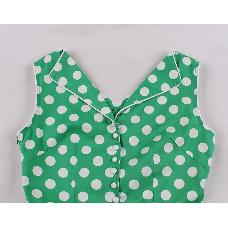 Retro Polka Dots Midi Dress, Fashion A-line Swing Dress, Retro Dresses for Women 1960, Vintage Dresses 1950