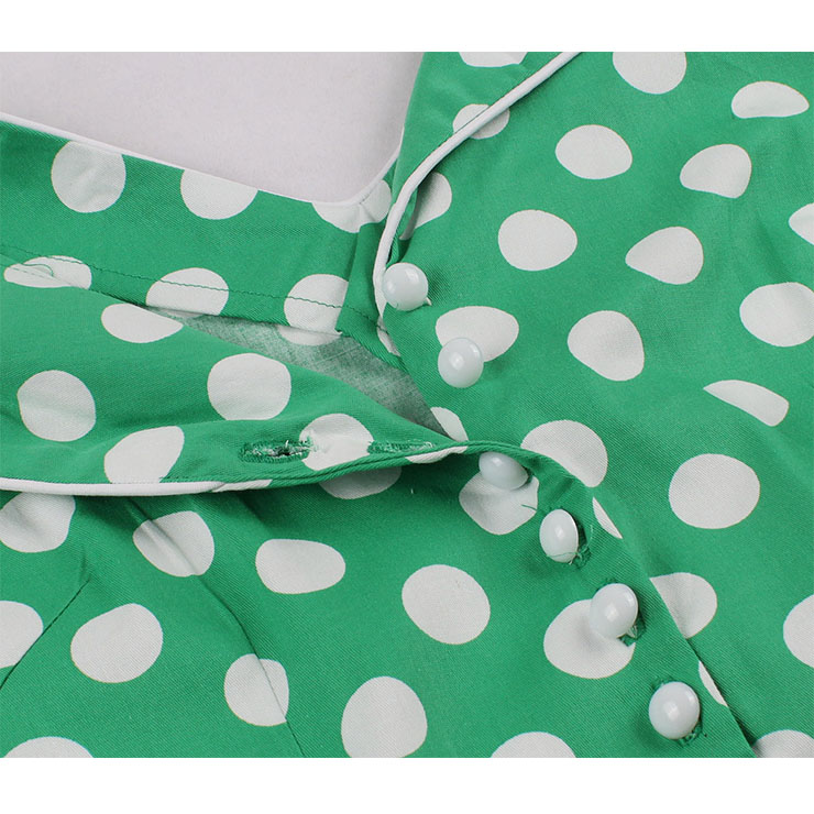 Retro Polka Dots Midi Dress, Fashion A-line Swing Dress, Retro Dresses for Women 1960, Vintage Dresses 1950