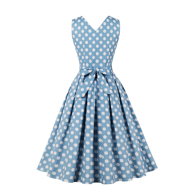 Retro Polka Dots Midi Dress, Fashion A-line Swing Dress, Retro Dresses for Women 1960, Vintage Dresses 1950