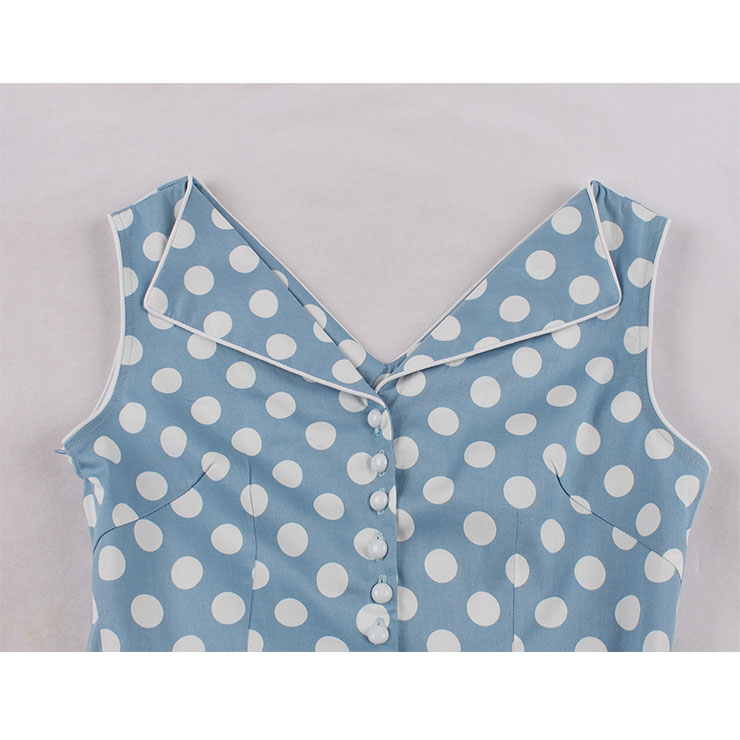 Retro Polka Dots Midi Dress, Fashion A-line Swing Dress, Retro Dresses for Women 1960, Vintage Dresses 1950
