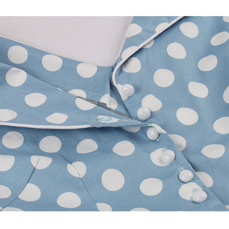Retro Polka Dots Midi Dress, Fashion A-line Swing Dress, Retro Dresses for Women 1960, Vintage Dresses 1950