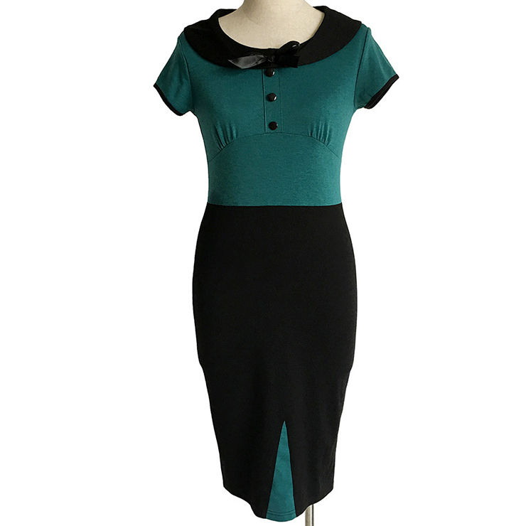 Vintage 1950's Rockabilly Party Office Bodycon Midi Dress N12073