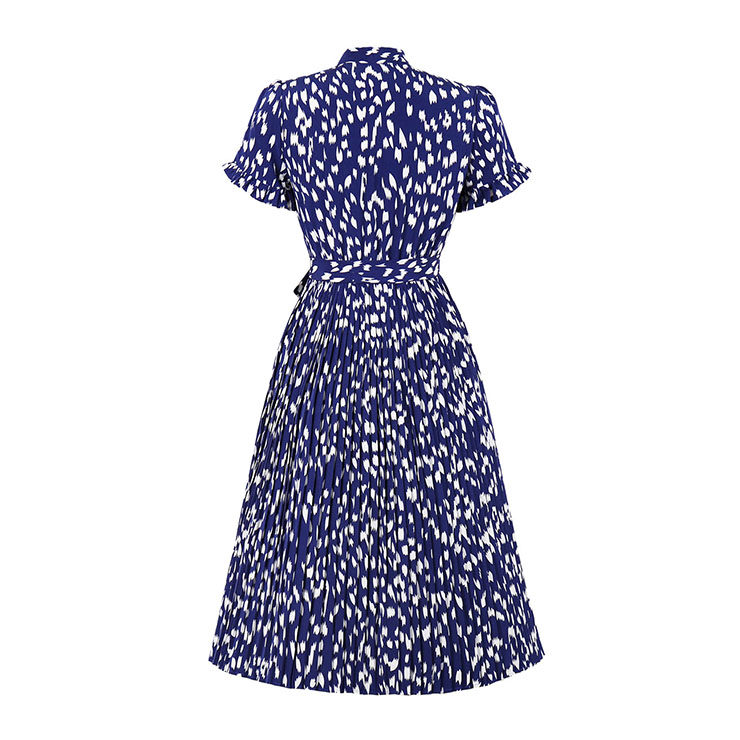 Bow-knot Tie Collar Party Dresses, Cute Summer Swing Dress, Retro  Print Dresses for Women 1960, Vintage Dresses 1950