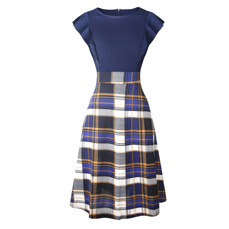 Retro Plaid Dress, Retro Tartans Dresses for Women 1960, Vintage Dresses 1950