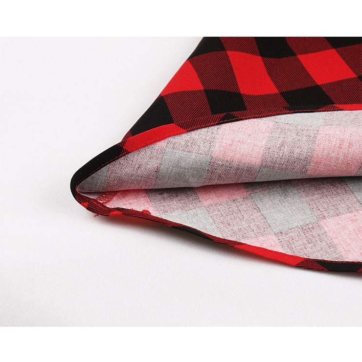 Red and Black Plaid Pattern Dress, Vintage Dresses for Women, Sexy Dresses for Women Cocktail Party, Vintage High Waist Dress, Short Sleeves Swing Daily Dress, Vintage Plaid Printed Swing Dress, #N20926