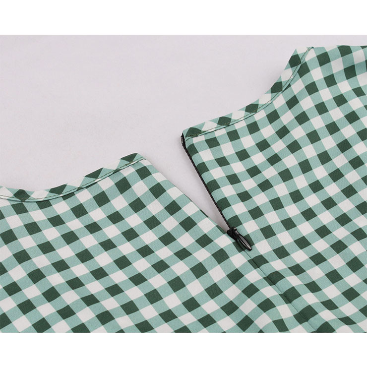 Retro Plaid Dresses for Women 1960, Vintage Cocktail Party Dress, Fashion Casual Office Lady Dress, Retro Party Dresses for Women 1960, Vintage Dresses 1950