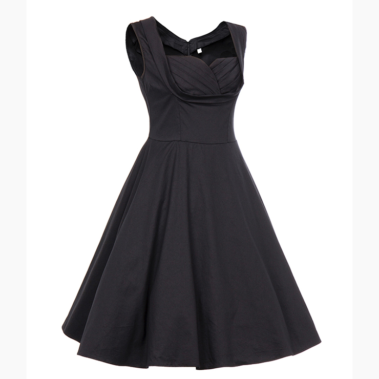Vintage Dresses for Women, Sexy Dresses for Women Cocktail Party, Casual Vintage High Waist Dress, Sleeveless Swing Daily Dress, Women