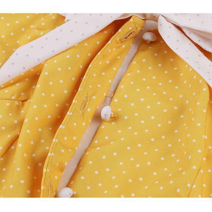 French Maiden Dresses, Polka Dots Summer Swing Dress, Retro Dresses for Women 1960, Vintage Dresses 1950
