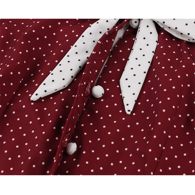 French Maiden Dresses, Polka Dots Summer Swing Dress, Retro Dresses for Women 1960, Vintage Dresses 1950