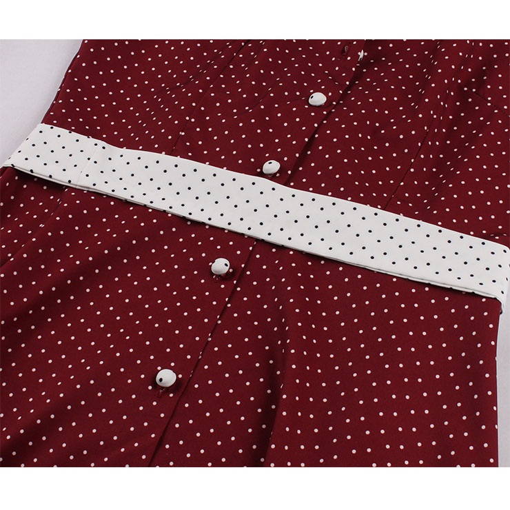 French Maiden Dresses, Polka Dots Summer Swing Dress, Retro Dresses for Women 1960, Vintage Dresses 1950