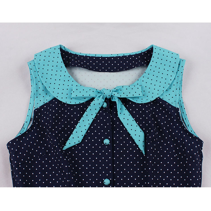 French Maiden Dresses, Polka Dots Summer Swing Dress, Retro Dresses for Women 1960, Vintage Dresses 1950
