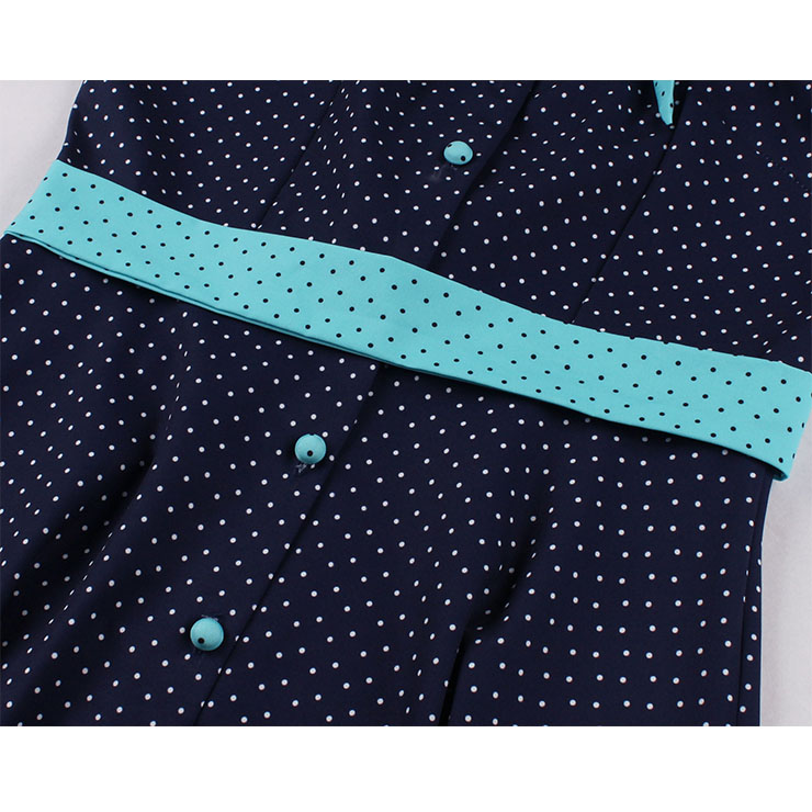 French Maiden Dresses, Polka Dots Summer Swing Dress, Retro Dresses for Women 1960, Vintage Dresses 1950