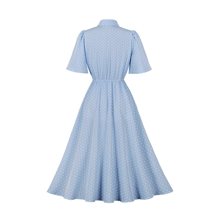 Retro Polka Dots Print Dresses for Women 1960, Vintage 1950