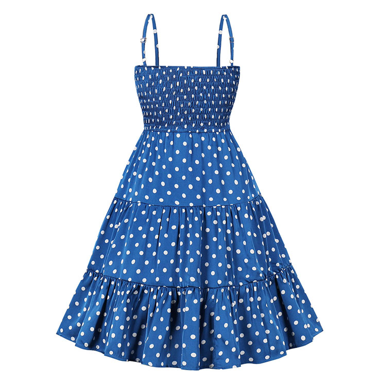 Vintage Polka Dots Dress, Fashion Polka Dots Summer Dress, High Waist A-line Swing Dress, Retro Dresses for Women 1960, Vintage Dresses 1950