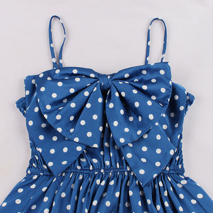 Vintage Polka Dots Dress, Fashion Polka Dots Summer Dress, High Waist A-line Swing Dress, Retro Dresses for Women 1960, Vintage Dresses 1950