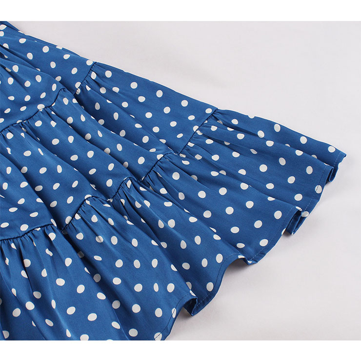 Vintage Polka Dots Dress, Fashion Polka Dots Summer Dress, High Waist A-line Swing Dress, Retro Dresses for Women 1960, Vintage Dresses 1950