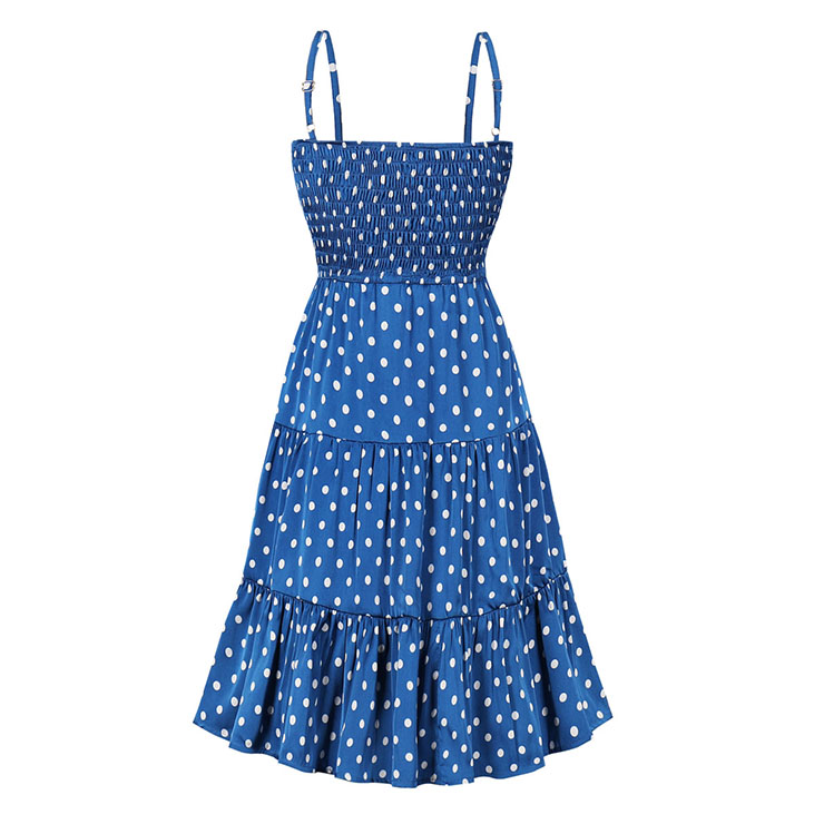 Vintage Polka Dots Dress, Fashion Polka Dots Summer Dress, High Waist A-line Swing Dress, Retro Dresses for Women 1960, Vintage Dresses 1950