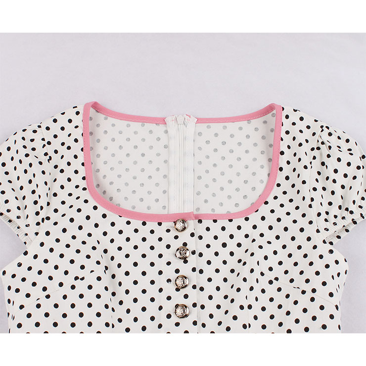 Cute Polka Dots Swing Dress, Retro Dresses for Women 1960, Vintage Dresses 1950