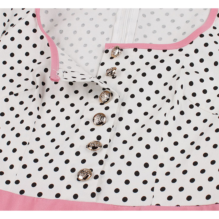 Cute Polka Dots Swing Dress, Retro Dresses for Women 1960, Vintage Dresses 1950