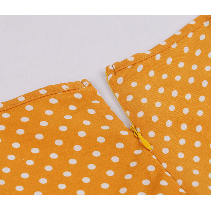 French Maiden Dresses, Polka Dots Summer Swing Dress, Retro Dresses for Women 1960, Vintage Dresses 1950