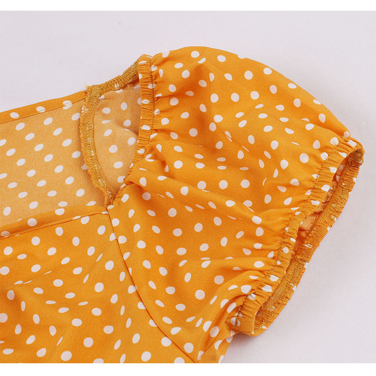 French Maiden Dresses, Polka Dots Summer Swing Dress, Retro Dresses for Women 1960, Vintage Dresses 1950
