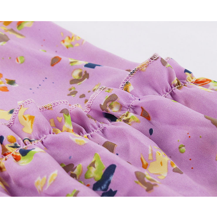 Bow-knot Tie Collar Party Dresses, Cute Summer Swing Dress, Retro Floral Print Dresses for Women 1960, Vintage Dresses 1950