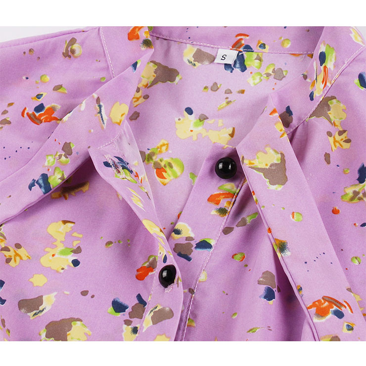 Bow-knot Tie Collar Party Dresses, Cute Summer Swing Dress, Retro Floral Print Dresses for Women 1960, Vintage Dresses 1950