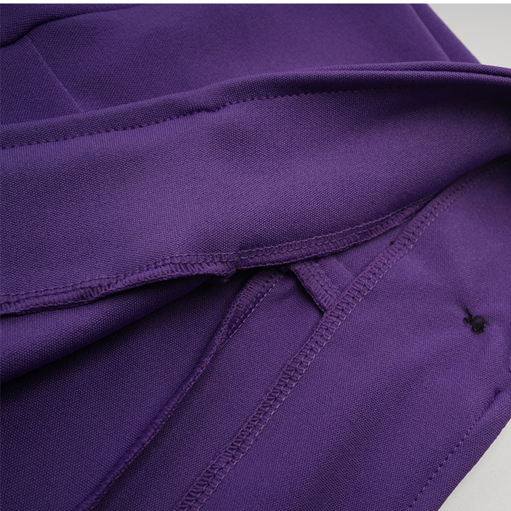 Gothic Party Purple High-low Skirt, High Wiat Button Skirt for Women, Gothic Cosplay High-low Skirt, Halloween Costume Skirt, Plus Size Skirt, Vintage Gothic Pirate Costume, #N22768