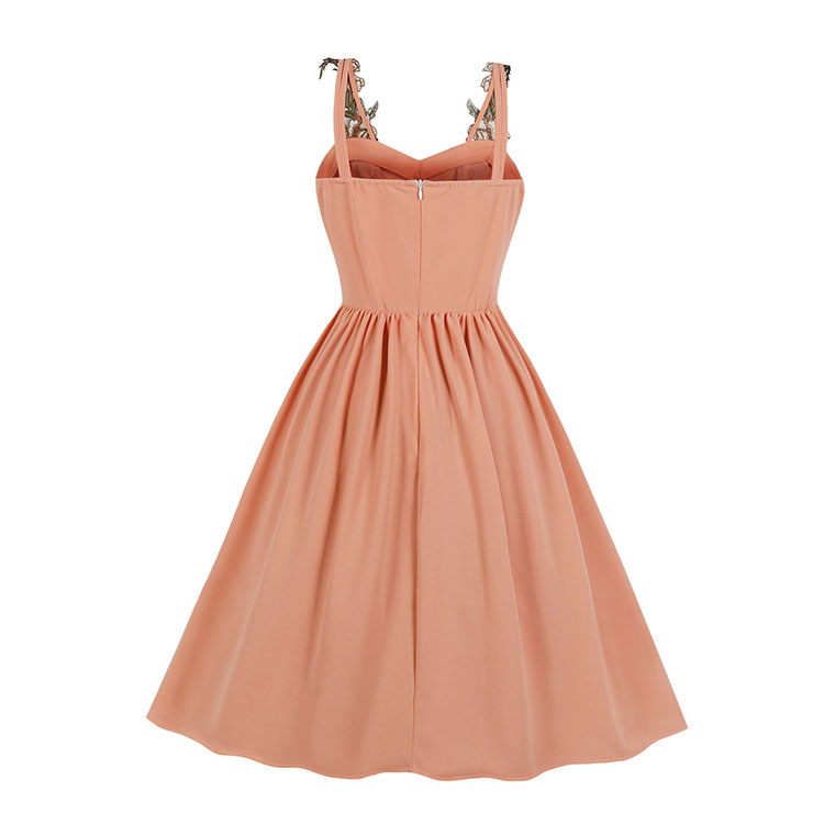 Cute Summer Swing Dress, Retro Embroidery Dresses for Women 1960, Vintage Dresses 1950