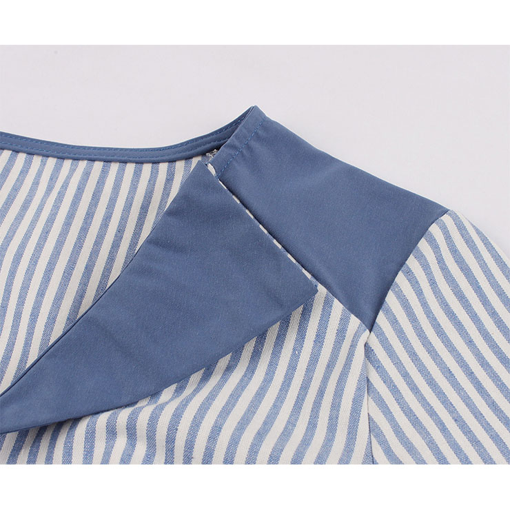 Cute Summer Swing Dress, Retro Pinstripe Dresses for Women 1960, Vintage Dresses 1950