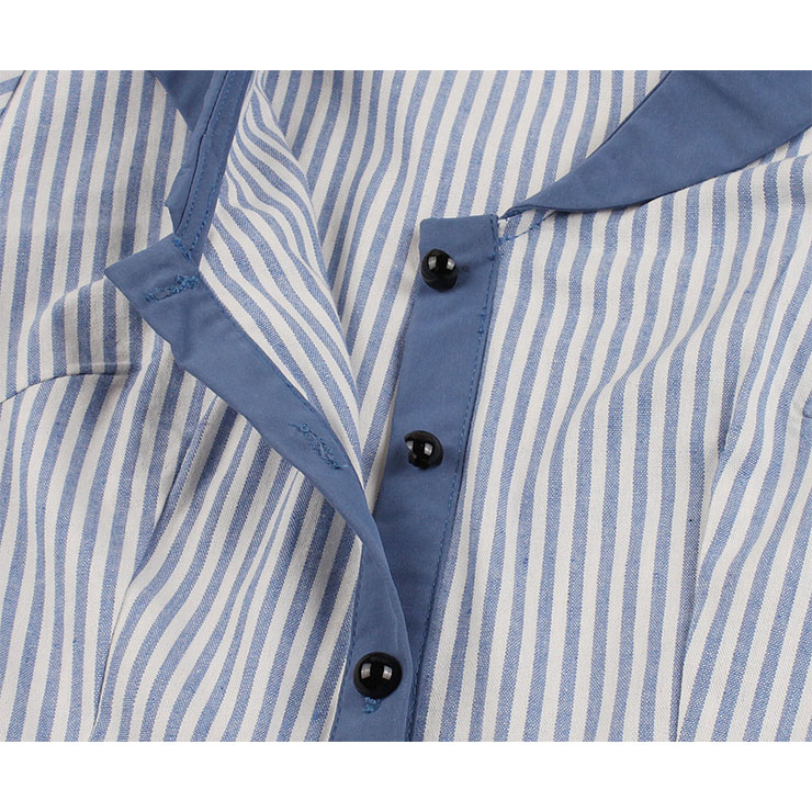 Cute Summer Swing Dress, Retro Pinstripe Dresses for Women 1960, Vintage Dresses 1950
