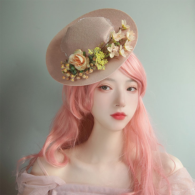 Bridal Wedding Party Headwear, Retro Fancy Fascinator Bowler-hat Hair Clip, Party Hairpin, Fashion Ball Hair Accessory, Fancy Victorian Style Fascinator Hair Clip, Vintage Fishnet Fascinator Hairpin for Women, Gothic Style Hair Clip, Halloween Party Hairclip, #J21680