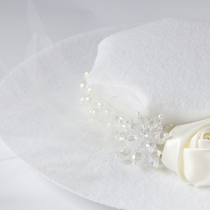 Bridal Wedding Party Headwear, Retro Fancy Fascinator Bowler-hat Hair Clip, Party Hairpin, Fashion Ball Hair Accessory, Fancy Victorian Style Fascinator Hair Clip, Vintage Fishnet Fascinator Hairpin for Women, Gothic Style Hair Clip, Halloween Party Hairclip, #J21679