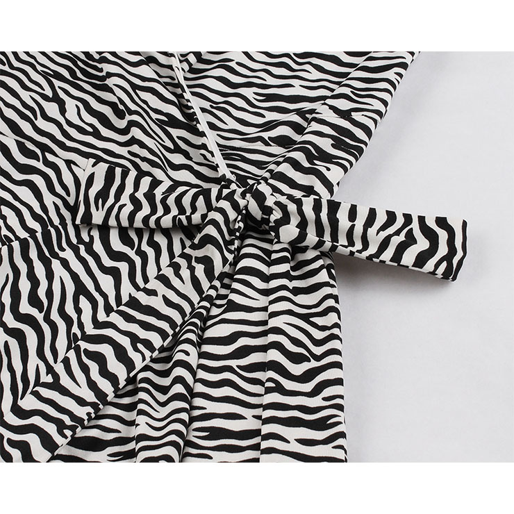 Elegant Swing Dress, Retro Zebra Print Dresses for Women 1960, Vintage Dresses 1950