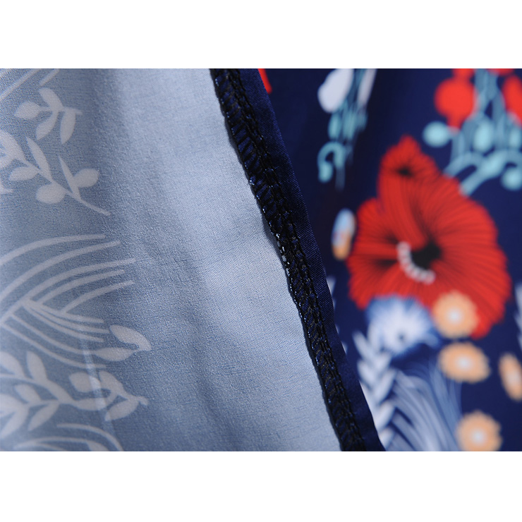Fashion Flower Print Dresses for Women, Sexy Dresses for Women Cocktail Party, Vintage High Waist Dress, Flower Patterns Dress, Long Sleeves Swing Daily Dress, Vintage Floral Print Swing Dress, Long Sleeves Evening Dress, #N18288